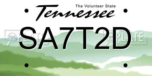 SA7T2D Tennessee License Plate