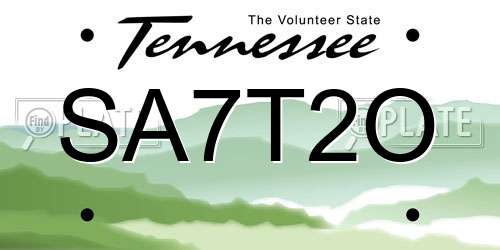 SA7T2O Tennessee License Plate