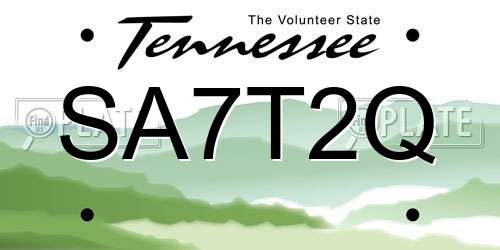 SA7T2Q Tennessee License Plate