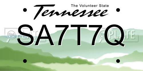 SA7T7Q Tennessee License Plate