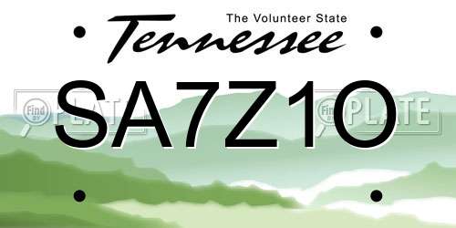 SA7Z1O Tennessee License Plate