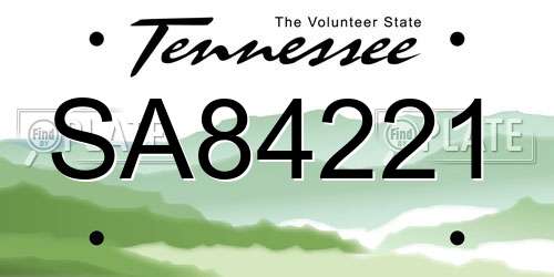 SA84221 Tennessee License Plate