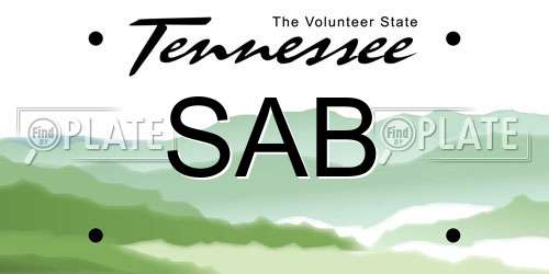 SAB Tennessee License Plate