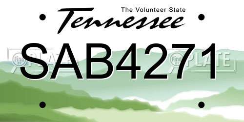 SAB4271 Tennessee License Plate