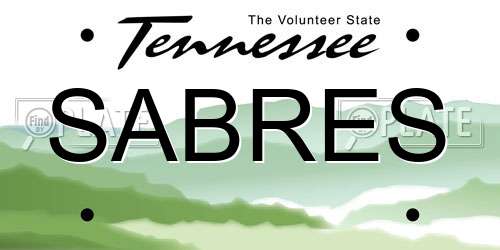 SABRES Tennessee License Plate