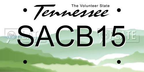 SACB15 Tennessee License Plate