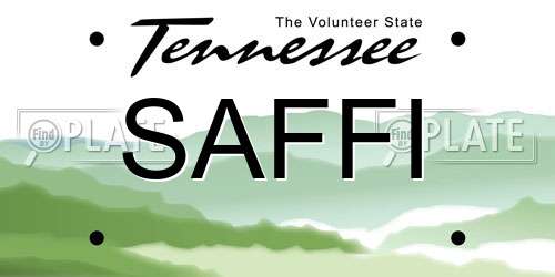 SAFFI Tennessee License Plate