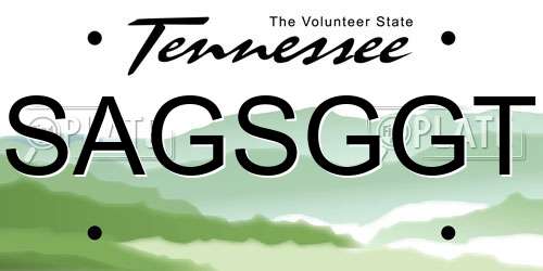 SAGSGGT Tennessee License Plate