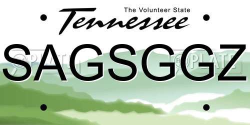 SAGSGGZ Tennessee License Plate