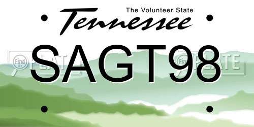 SAGT98 Tennessee License Plate
