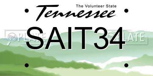 SAIT34 Tennessee License Plate
