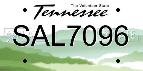 SAL7096 Tennessee License Plate