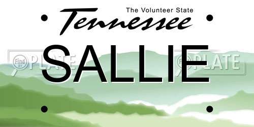 SALLIE Tennessee License Plate