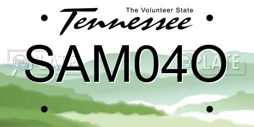 SAM04O Tennessee License Plate