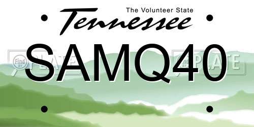 SAMQ40 Tennessee License Plate