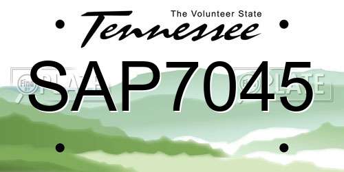SAP7045 Tennessee License Plate