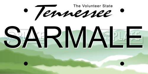 SARMALE Tennessee License Plate