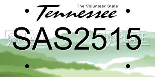 SAS2515 Tennessee License Plate