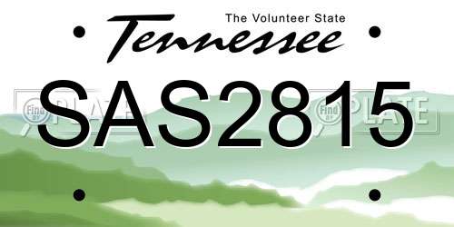 SAS2815 Tennessee License Plate