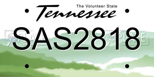 SAS2818 Tennessee License Plate