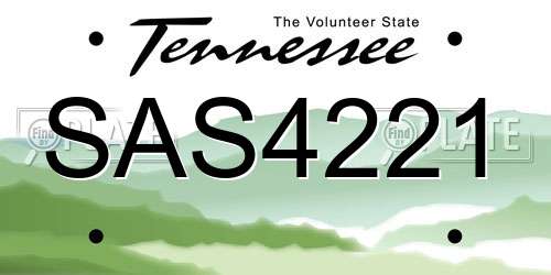 SAS4221 Tennessee License Plate