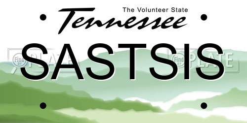 SASTSIS Tennessee License Plate