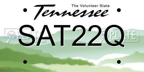 SAT22Q Tennessee License Plate