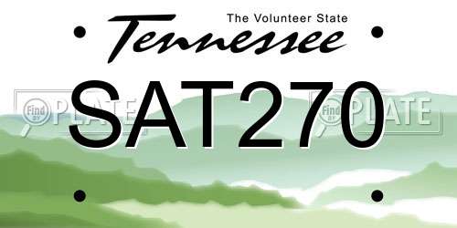 SAT270 Tennessee License Plate