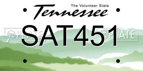 SAT451 Tennessee License Plate