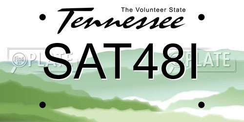 SAT48I Tennessee License Plate