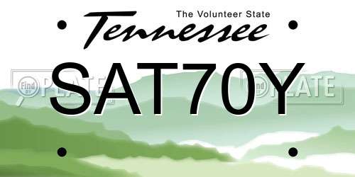SAT70Y Tennessee License Plate