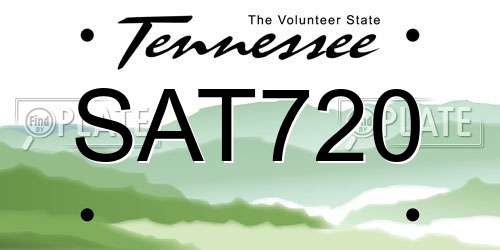 SAT720 Tennessee License Plate