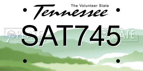 SAT745 Tennessee License Plate
