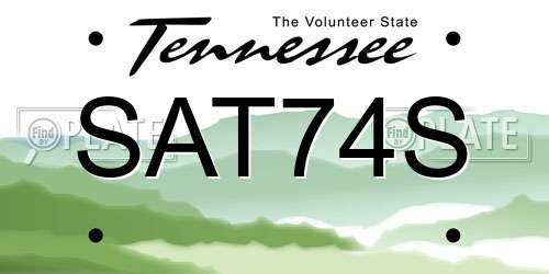 SAT74S Tennessee License Plate