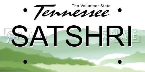 SATSHRI Tennessee License Plate
