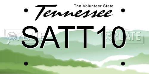 SATT10 Tennessee License Plate