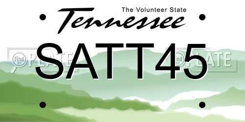 SATT45 Tennessee License Plate