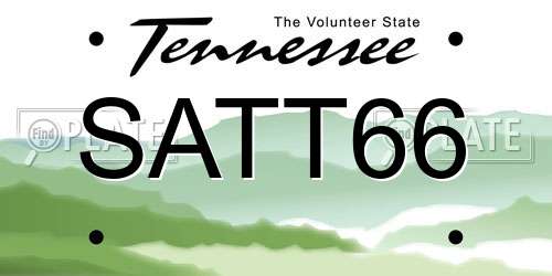 SATT66 Tennessee License Plate