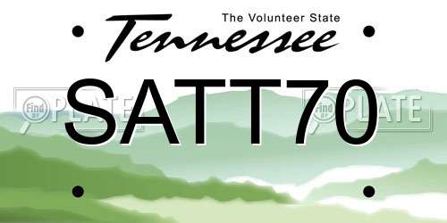 SATT70 Tennessee License Plate