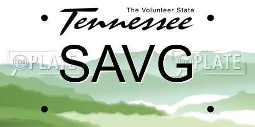 SAVG Tennessee License Plate