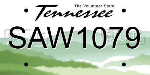SAW1079 Tennessee License Plate
