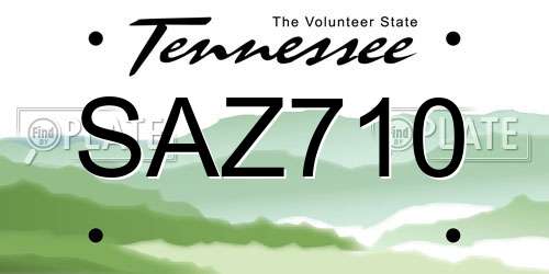 SAZ710 Tennessee License Plate