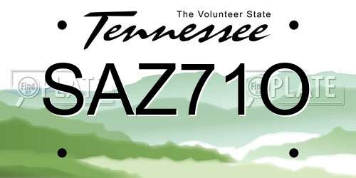 SAZ71O Tennessee License Plate