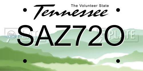 SAZ72O Tennessee License Plate