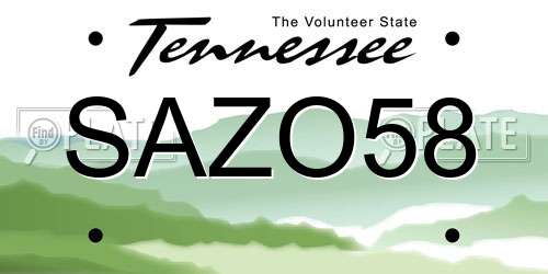 SAZO58 Tennessee License Plate