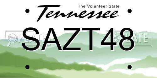SAZT48 Tennessee License Plate