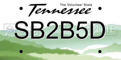 SB2B5D Tennessee License Plate