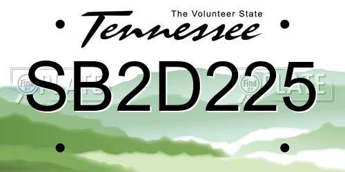 SB2D225 Tennessee License Plate