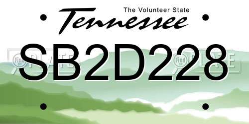 SB2D228 Tennessee License Plate