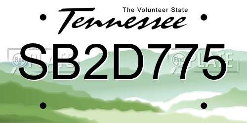 SB2D775 Tennessee License Plate
